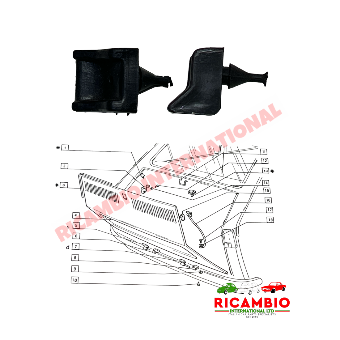 Engine Lid Rubber Pad - Fiat 126 - Gaskets - Seals - Grommets and Rubber Parts