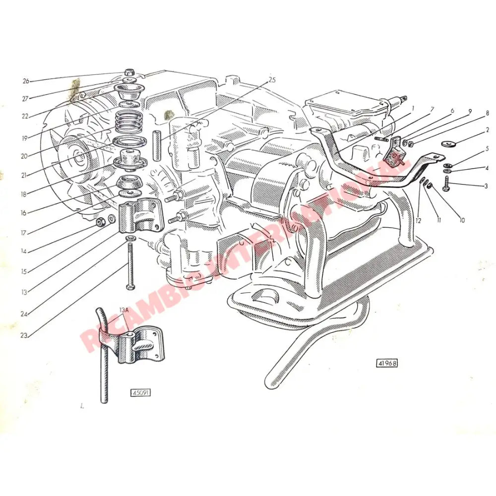 Engine Mount Bracket Assembly Complete - Classic Fiat 500 Giardiniera - Engines and Mountings