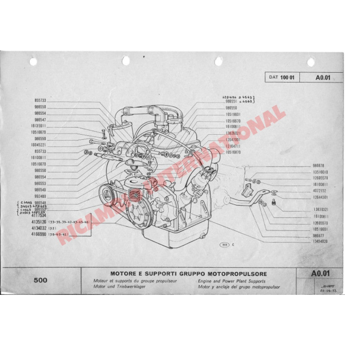 Engine Mount Kit - Classic Fiat 500 - Engine & Associated Items