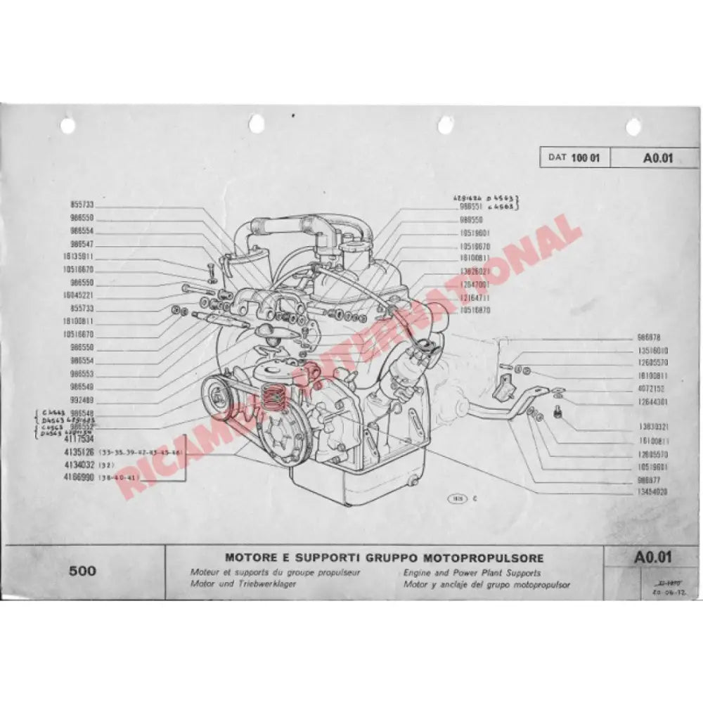 Engine Mount Kit - Classic Fiat 500 - Engine & Associated Items