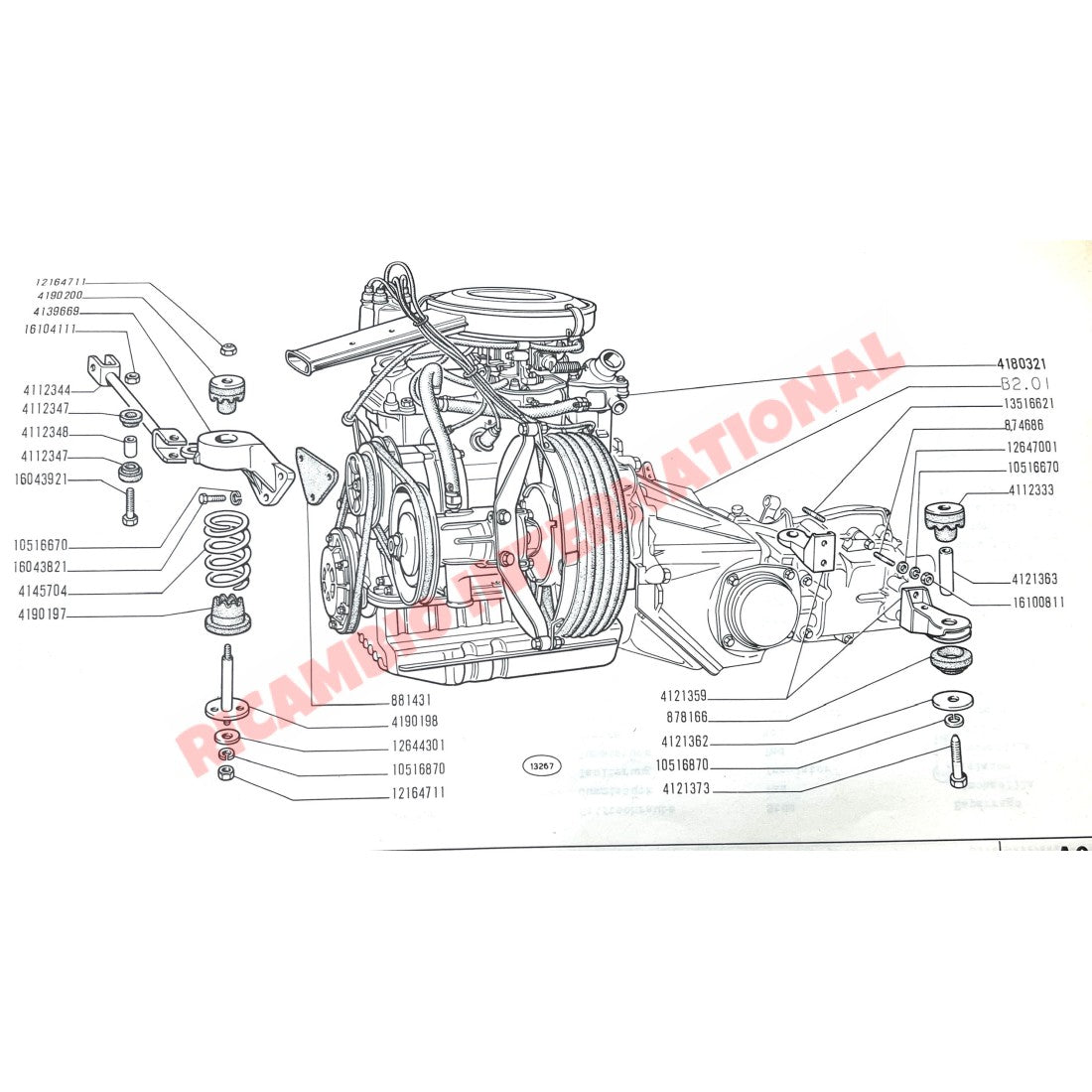 Engine Mount Spacer - Fiat 600,850 - Engine & Engine Parts