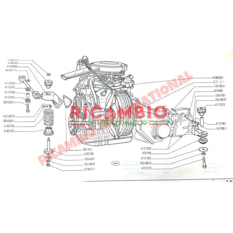 Engine Mount Spacer - Fiat 600,850 - Engine & Engine Parts