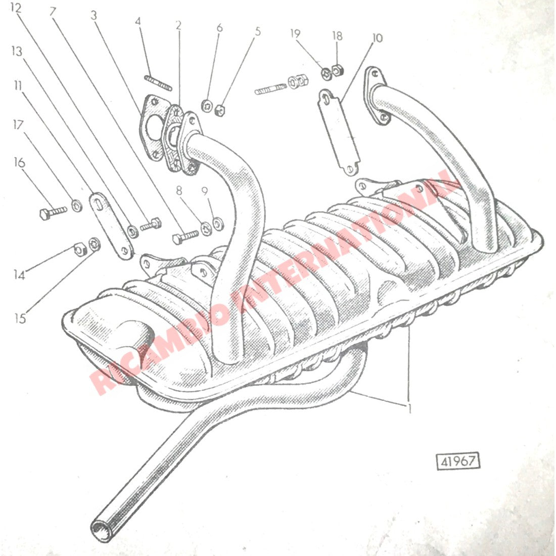 Exhaust Bracket Kit - Classic Fiat 500 Autobianchi Bianchina Panoramica - Exhaust and Associated Parts