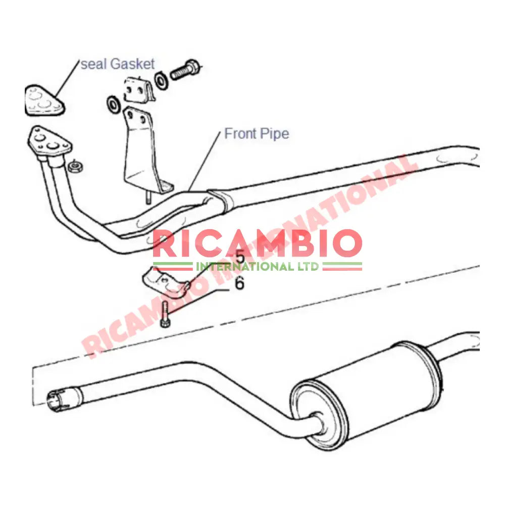 Exhaust Down Pipe Flange Gasket - Classic Fiat Panda,Uno,Cinquecento,Seicento Autobianchi A112, - Gaskets & Oil Seals