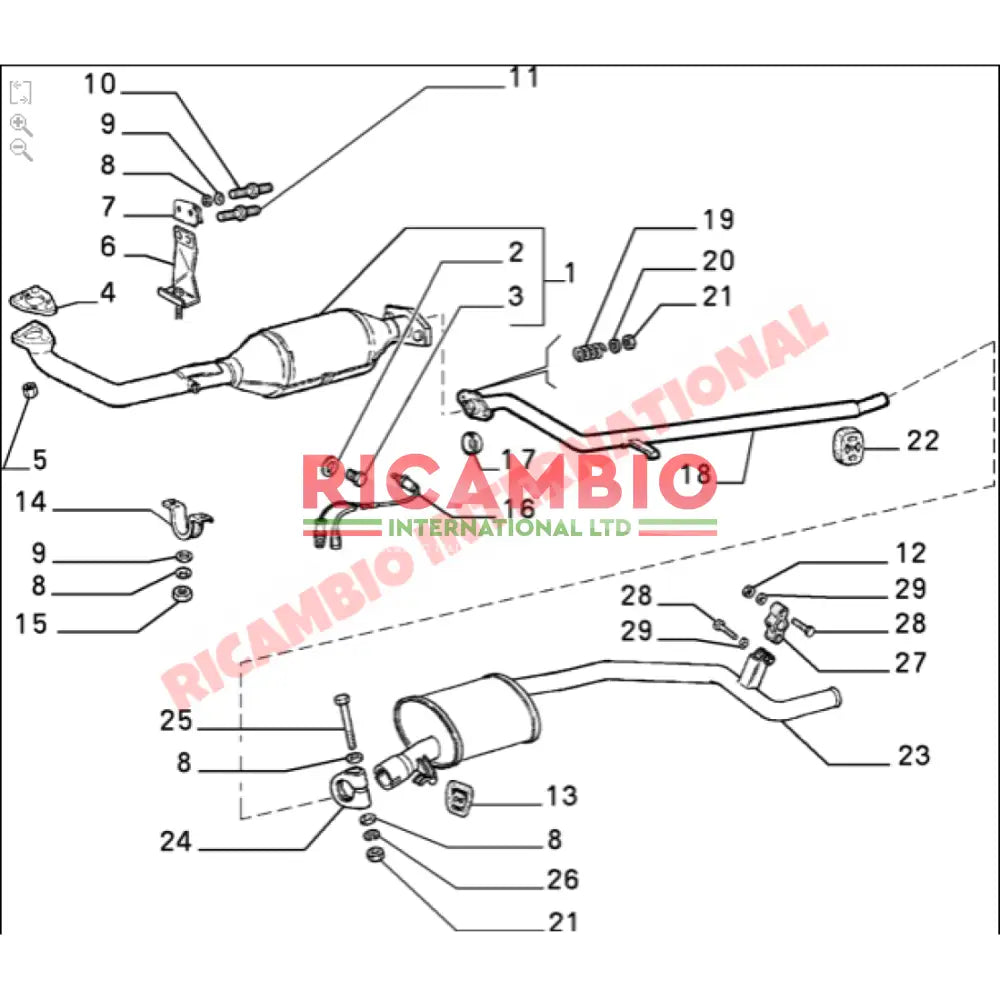 Exhaust Down Pipe Flange Gasket - Classic Fiat Panda,Uno,Punto,Cinquecento,Seicento, - Gaskets & Oil Seals