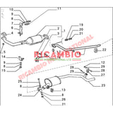 Exhaust Down Pipe Flange Gasket - Classic Fiat Panda,Uno,Punto,Cinquecento,Seicento, - Gaskets & Oil Seals