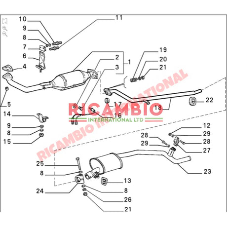 Exhaust Down Pipe Flange Gasket - Classic Fiat Panda,Uno,Punto,Cinquecento,Seicento, - Gaskets & Oil Seals