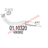 Exhaust Down Pipe & Gasket - Fiat 127 - 127 & 128