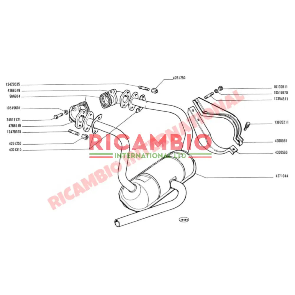 Exhaust Elbow Manifold Kit (As Original) - Classic Fiat 500 126 Autobianchi Bianchina - Exhaust & Related Parts