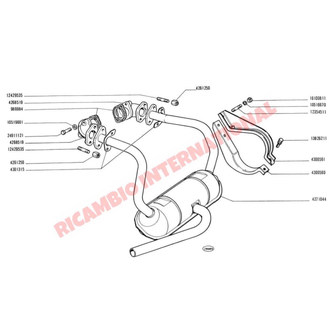 Exhaust Manifold Bolts/Washers (2) - Classic Fiat 500 126 - Exhaust & Related Parts