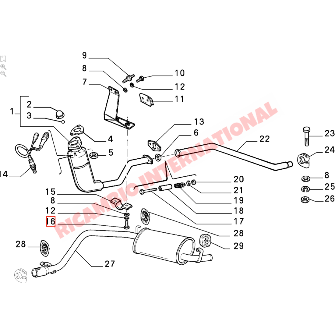 Exhaust Metal Cat Flange - Classic Fiat Panda inc 4x4 - Panda 4x4 Exhaust System