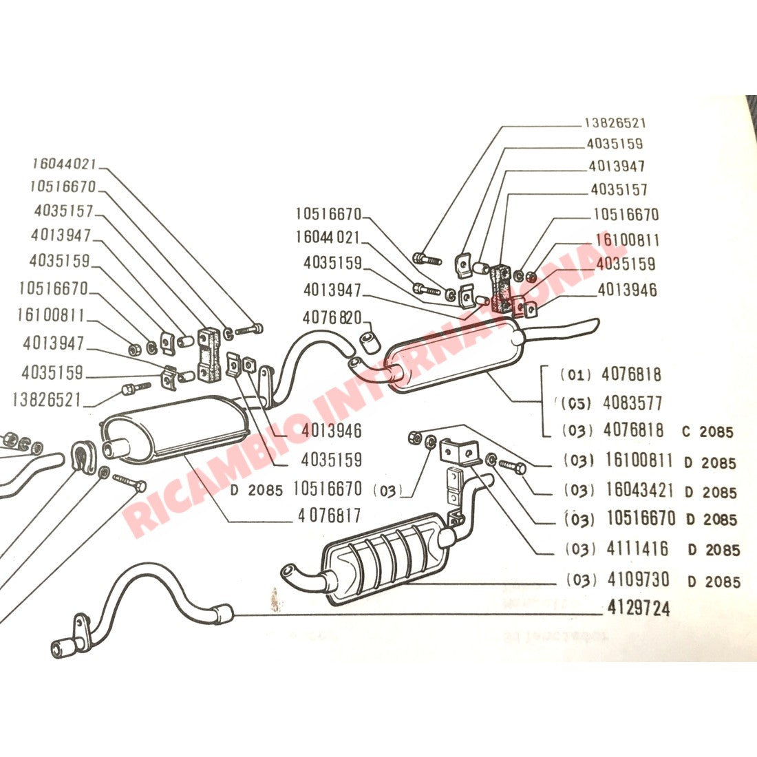 Exhaust Rubber Mounting - Fiat 1100,1300 1500/1500 L 1800/1800 B 2100 2300 - Exhaust