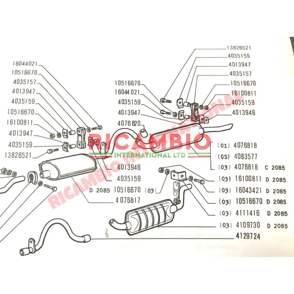 Exhaust Rubber Mounting - Fiat 1100,1300 1500/1500 L 1800/1800 B 2100 2300 - Exhaust