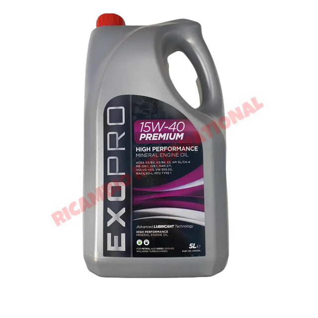 EXOPRO Premium Mineral Motor Oil 5Ltr (15W/40) - Service Items