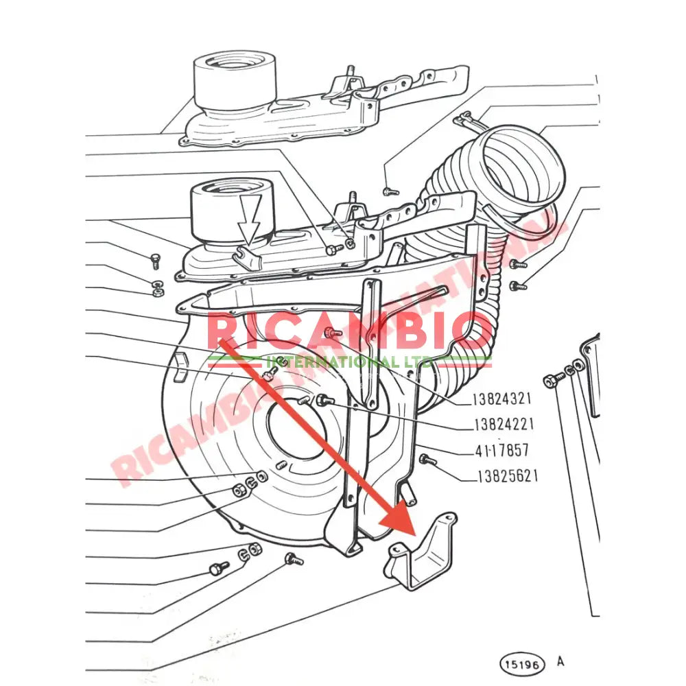 Fan Housing Bottom Cover & Fittings - Classic Fiat 500 126 Autobianchi Bianchina - Heating and Cooling