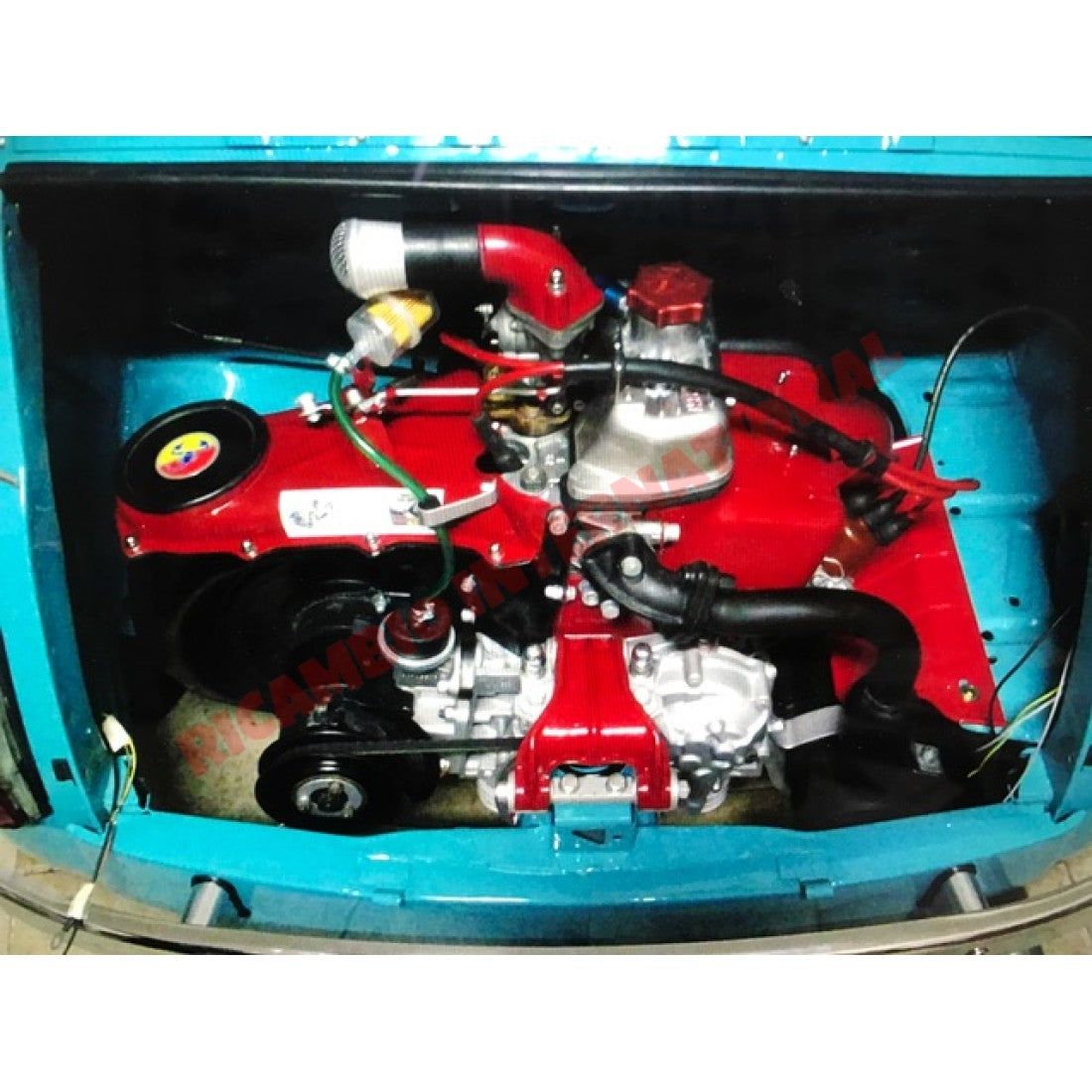 Ferrari Red Abarth Exhaust Shield - Classic Fiat 500 - Exhaust and Associated Parts