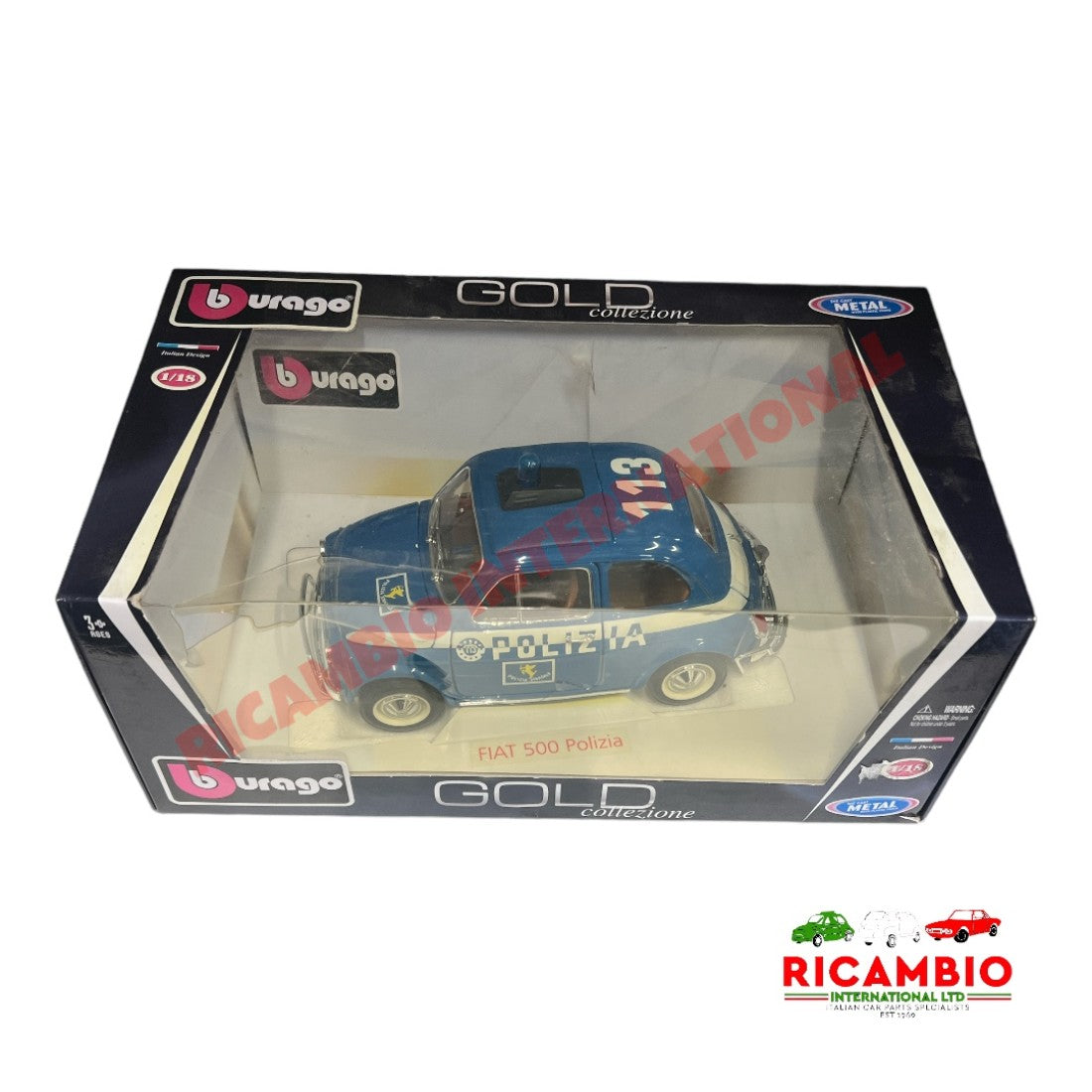FIAT 500 Model Car Assorted - Polizia - Toys - Gifts & Novelty Items