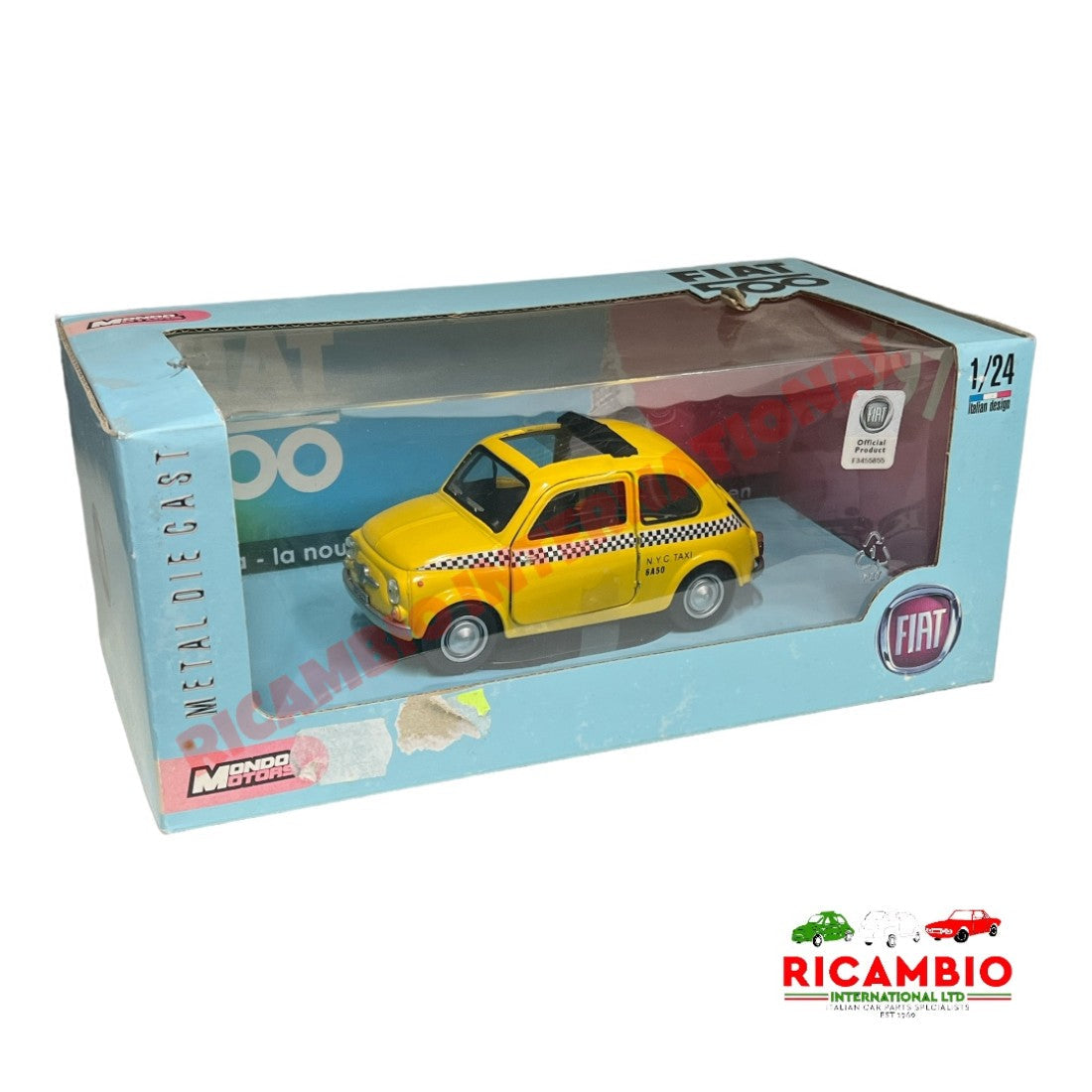 FIAT 500 Model Car Assorted - Yellow - Toys - Gifts & Novelty Items