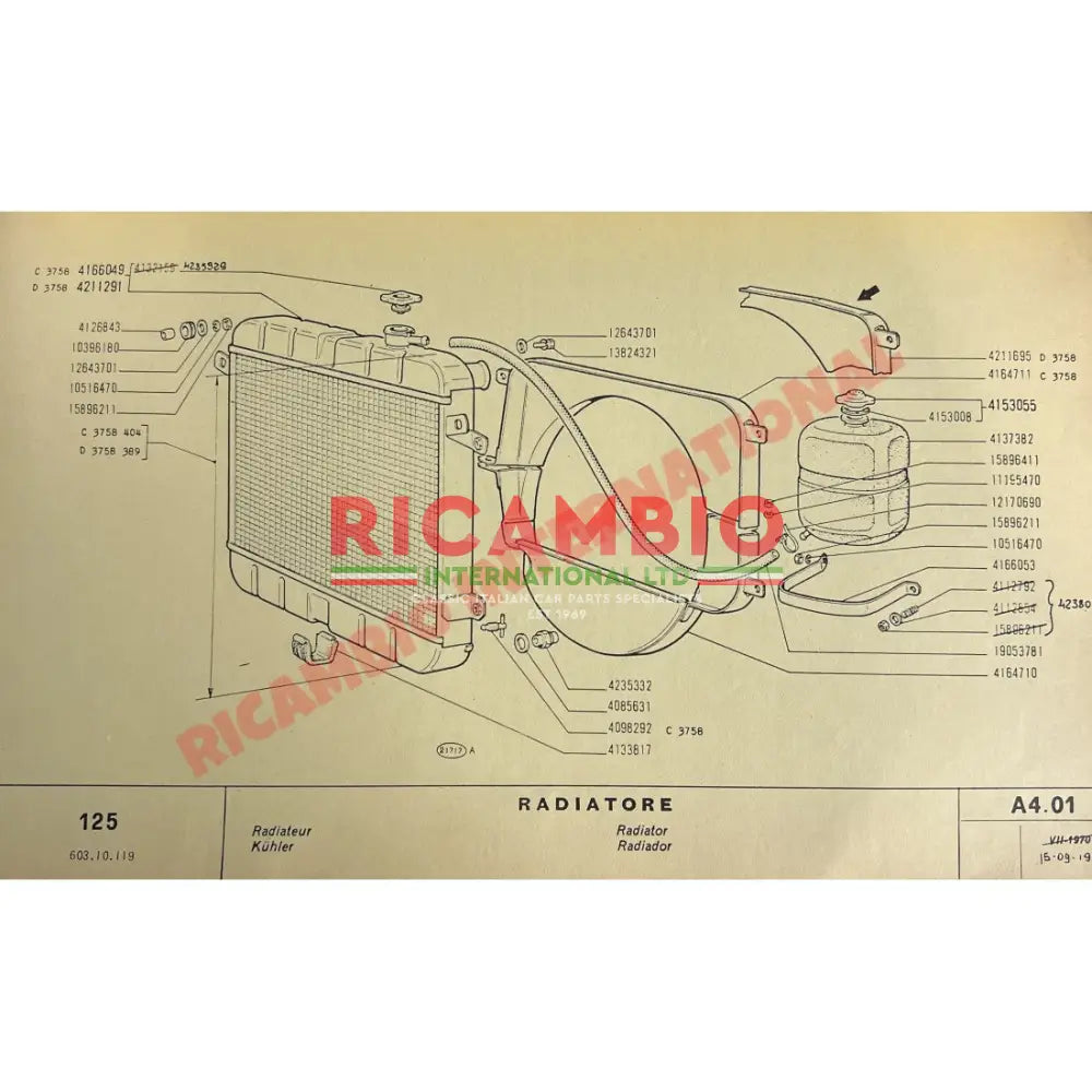 Fiat Factory Parts Manual Catalogue - Fiat 125 - Books & Manuals
