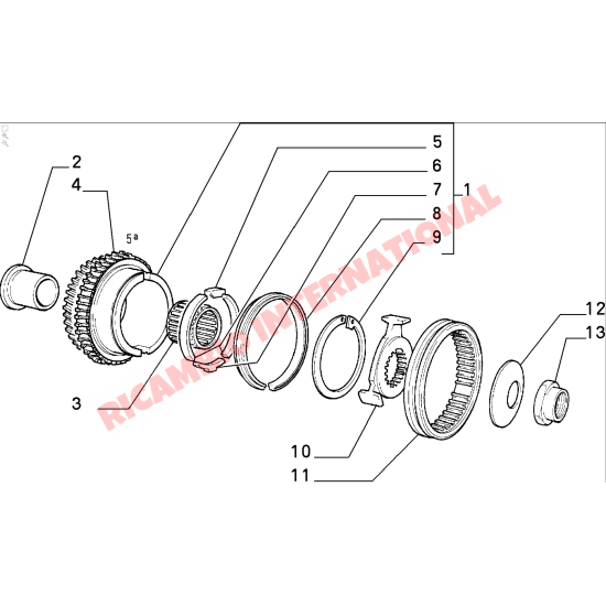 Fifth Gear Rigid Sleeve - Classic Fiat Panda Cinquecento,Uno Lancia Y10 - Clutch & Transmission Parts