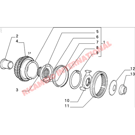 Fifth Gear Rigid Sleeve - Classic Fiat Panda Cinquecento,Uno Lancia Y10 - Clutch & Transmission Parts
