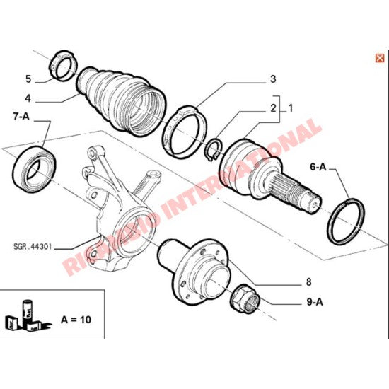 Front Hub Flange - Fiat Punto MK1 & MK2,Cinquecento,Seicento,Stilo,Bravo/a,Idea,Tipo,Tempra - Steering - Shaft &
