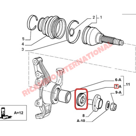 Front Wheel Bearing Hub Locking Ring - Fiat 127 Autobianchi A112 Lancia A112 - Axles - Shafts - Joints and Couplings