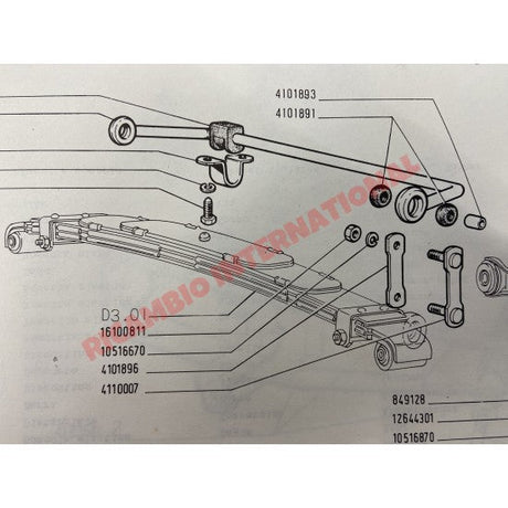 Front Anti Roll Bar Bushing Kit - Fiat 850 - Bushes and Silent Blocks