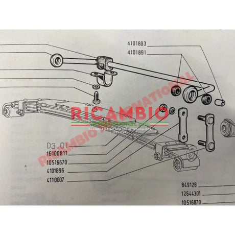 Front Anti Roll Bar Bushing Kit - Fiat 850 - Bushes and Silent Blocks