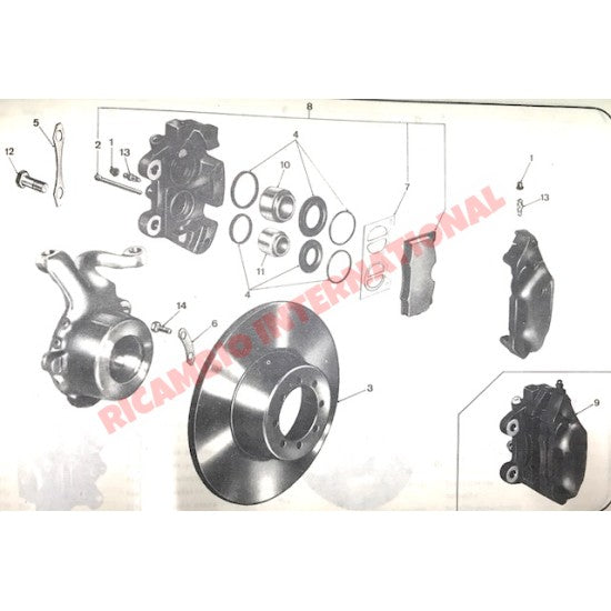 Front Brake Caliper Piston & Seal Repair Kit - Lancia Fulvia Flavia 2000 - Lancia Fulvia Brake Part & Components