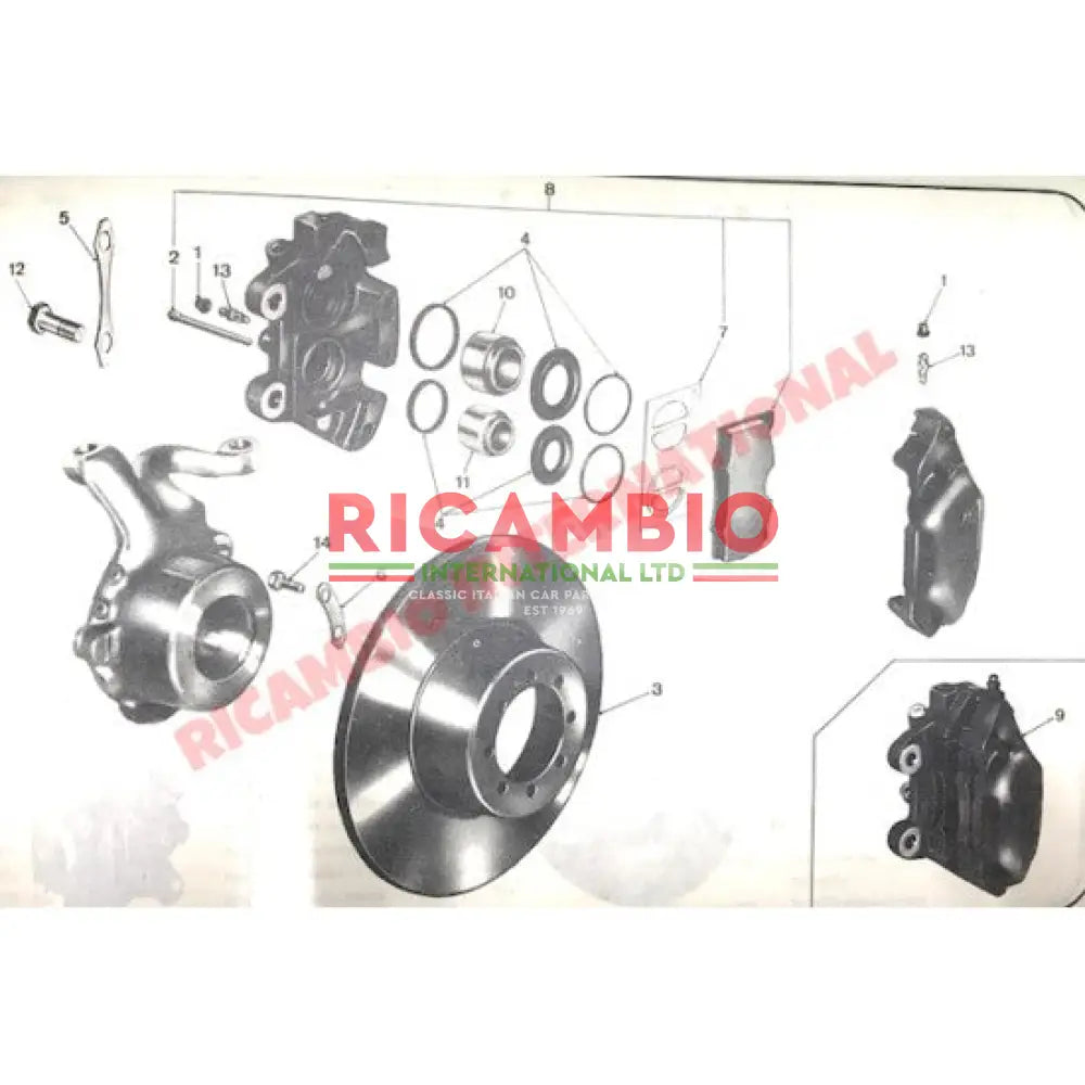 Front Brake Caliper Piston & Seal Repair Kit - Lancia Fulvia Flavia 2000 - Lancia Fulvia Brake Part & Components