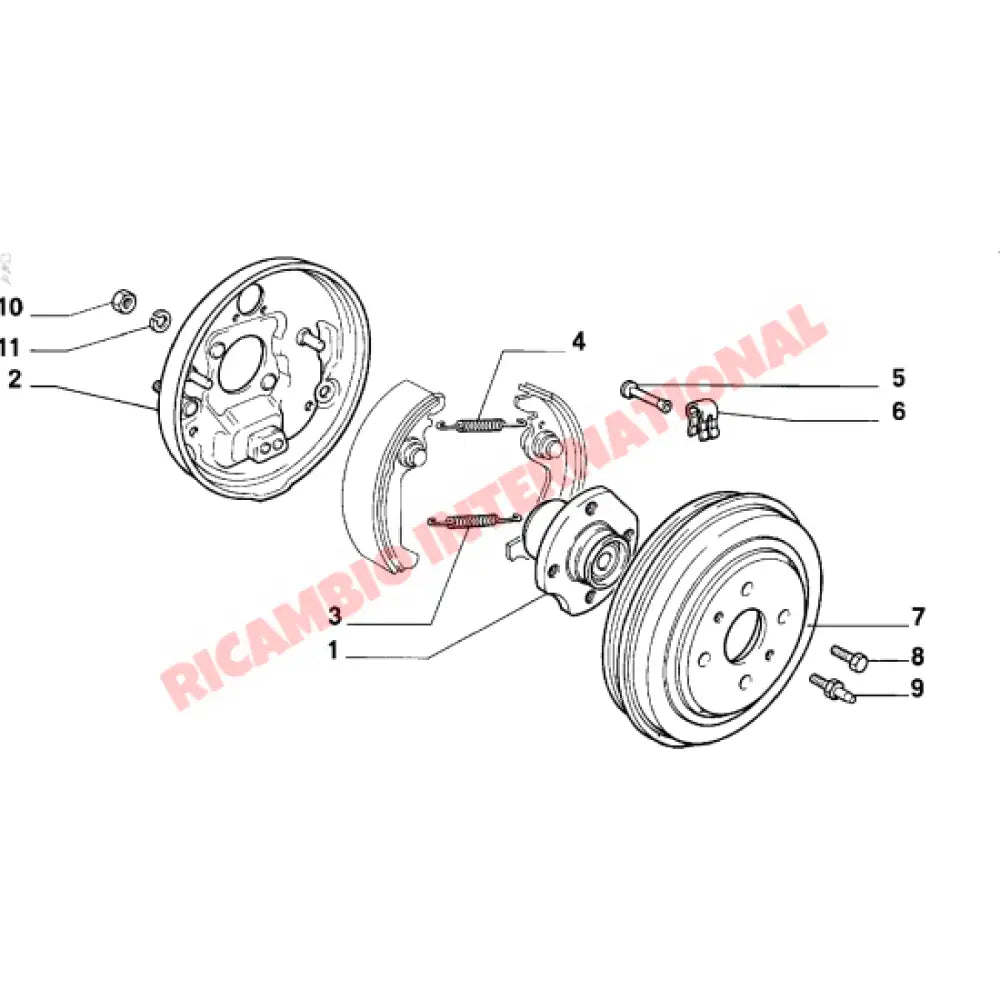 Front Brake Drum Bolt & Locator Kit - Fiat 126 - Brakes