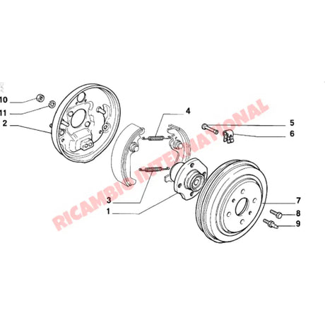 Front Brake Drum Bolt & Locator Kit - Fiat 126 - Brakes