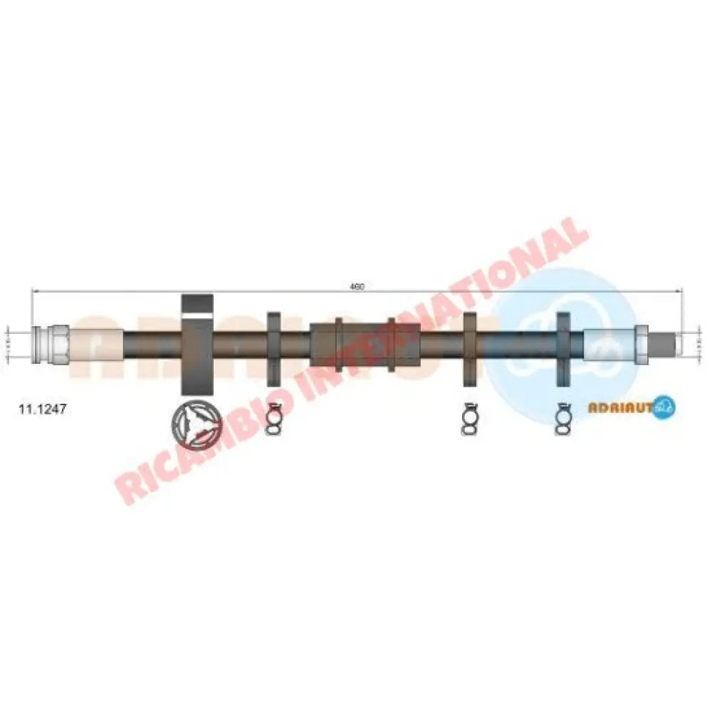 Front Brake Hose - Fiat Uno MK2 inc Turbo - Brake Parts and Components