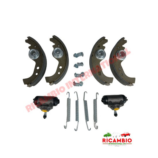 Front Brake Kit (Shoes,Cylinders,Springs,Fittings) - Fiat 600 - Brake Parts and Components