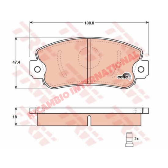Front Brake Pads Set - Classic Fiat Panda Uno Strada Ritmo Regata,900E,Y10 - Front Brakes and Related Parts