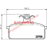 Front Brake Pads Set - Lancia/Autobianchi A112 Abarth Delta Prisma - Brakes