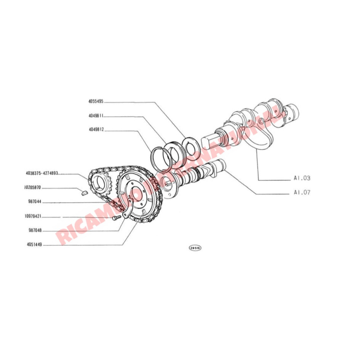 Front Crankshaft Sealing Kit - Classic Fiat 500,126 - Mechanical & Engine Parts