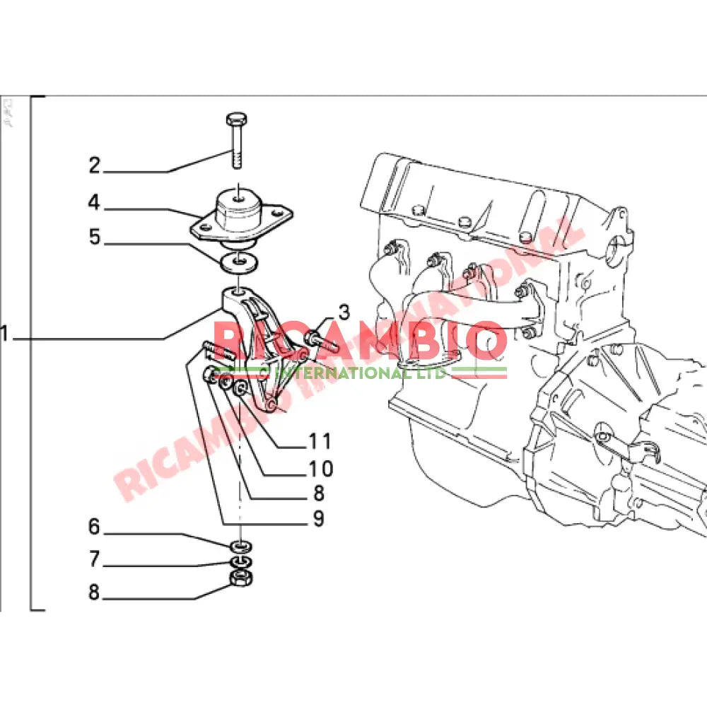 Front Engine Mount & Bracket Complete - Fiat Panda - Engine Parts