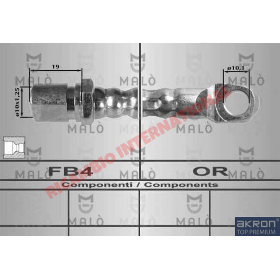 Front Flexible Brake Hose - 127,128,Fiorino,A112 - Brakes