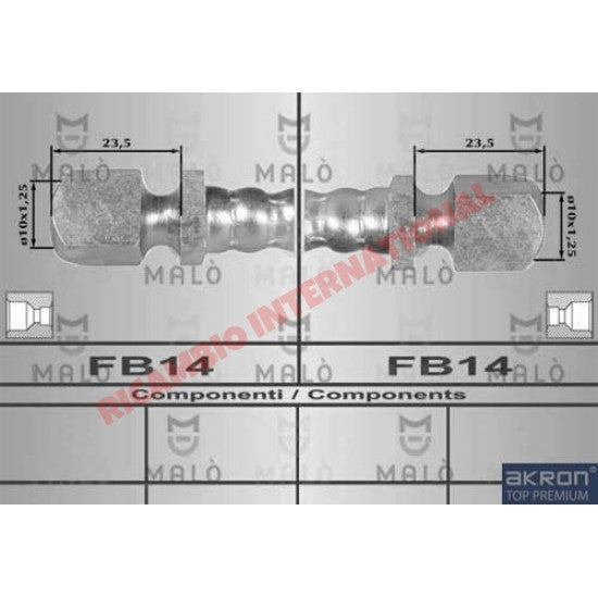 Front Flexible Brake Hose (380mm) - Lancia Fulvia S2 & S3 - Lancia Fulvia Brake Part & Components