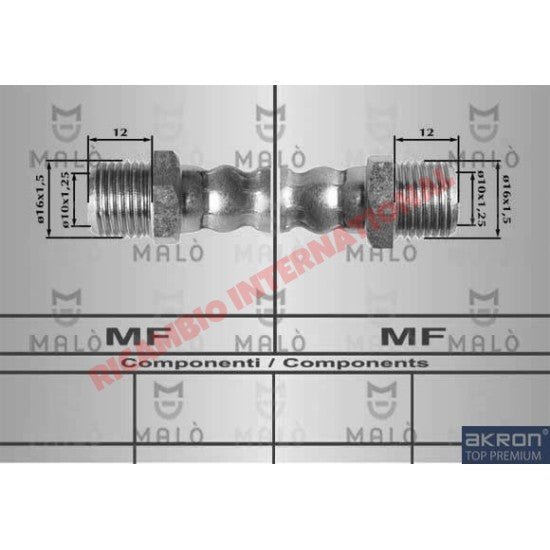 Front Flexible Brake Hose (455mm) - Lancia Fulvia S1 - Lancia Fulvia Brake Part & Components