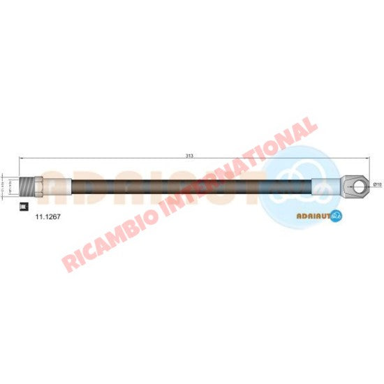 Front Flexible Brake Hose - Fiat 600 - Brake Parts and Components