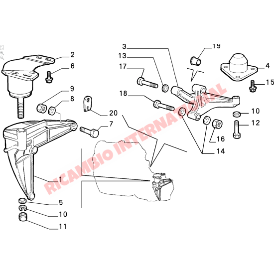 Front Gearbox Mount/Mounting - Fiat Punto MK1 - Engine Parts