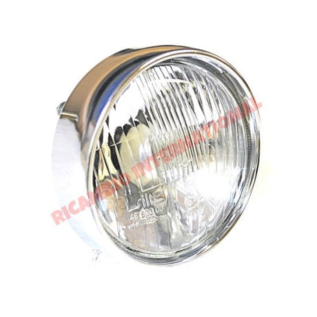 Front Head Lamp & Chrome Bezel LHD (Carello) - Classic Fiat 500 - Lights - Lamps and Lenses