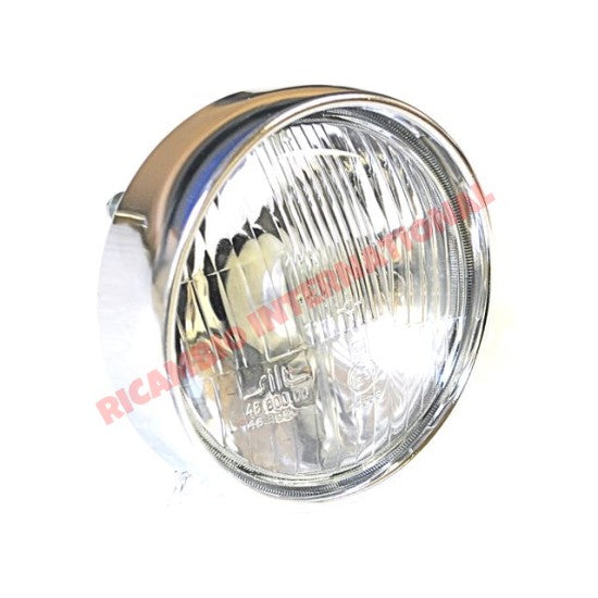 Front Head Lamp & Chrome Bezel LHD (Carello) - Classic Fiat 500 - Lights - Lamps and Lenses