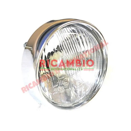 Front Head Lamp & Chrome Bezel LHD (Carello) - Classic Fiat 500 - Lights - Lamps and Lenses
