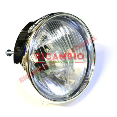 Front Head Lamp & Chrome Bezel RHD (Carello) - Classic Fiat 500 - Lights - Lamps and Lenses