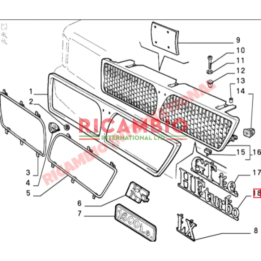 Front ’HF Turbo’ grille badge - Lancia Delta - Badges & Emblems