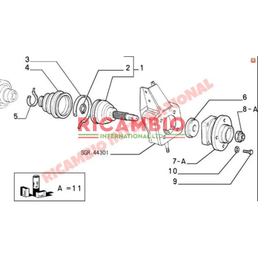 Front Hub & Bearing Complete - Classic Fiat Panda - Suspension and Related Parts